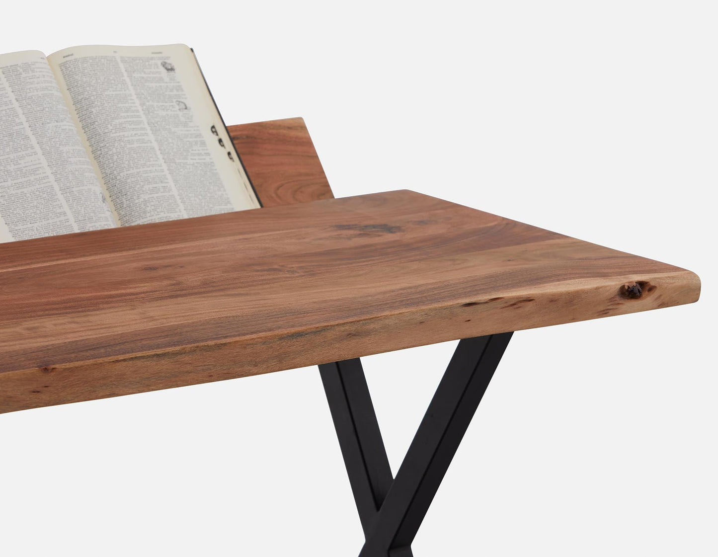Asger Live Edge Desk with Open Trench Storage