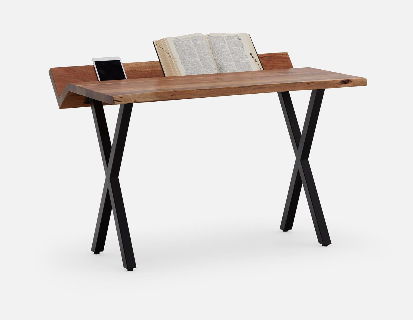 Asger Live Edge Desk with Open Trench Storage