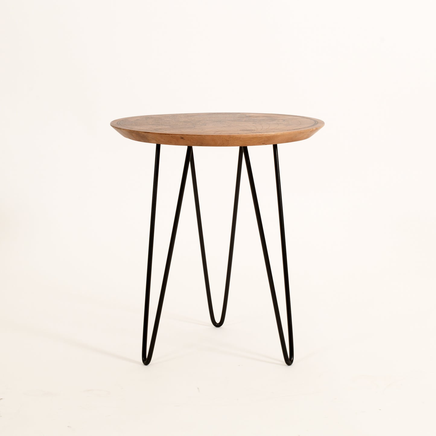 Medinia Map Print Round End Table