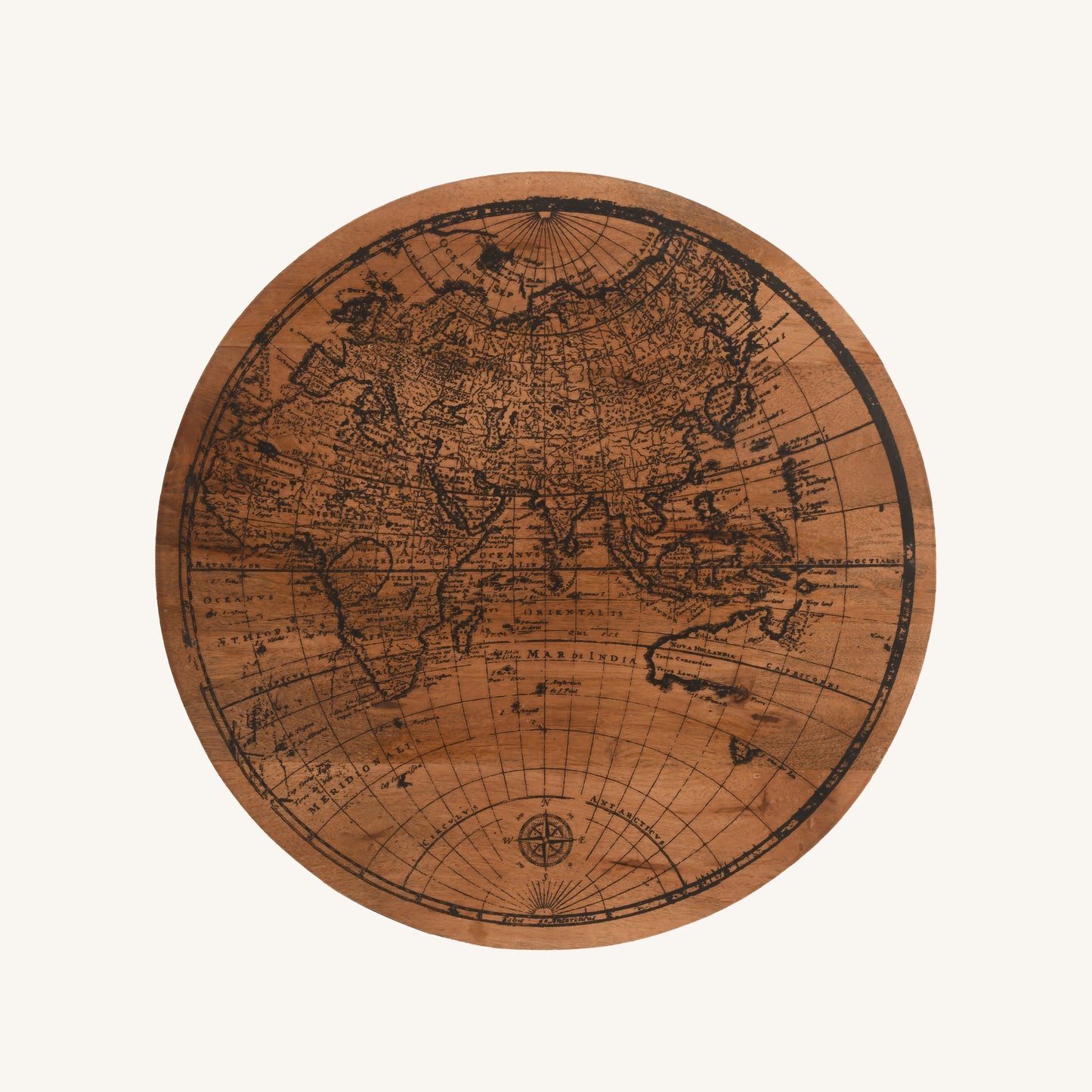Medinia Map Print Round End Table