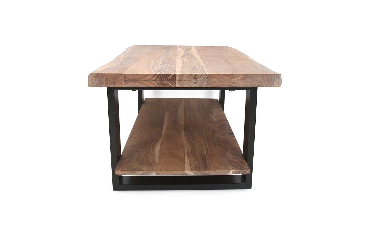 Ella Chunky Live Edge Coffee Table with Storage Shelf