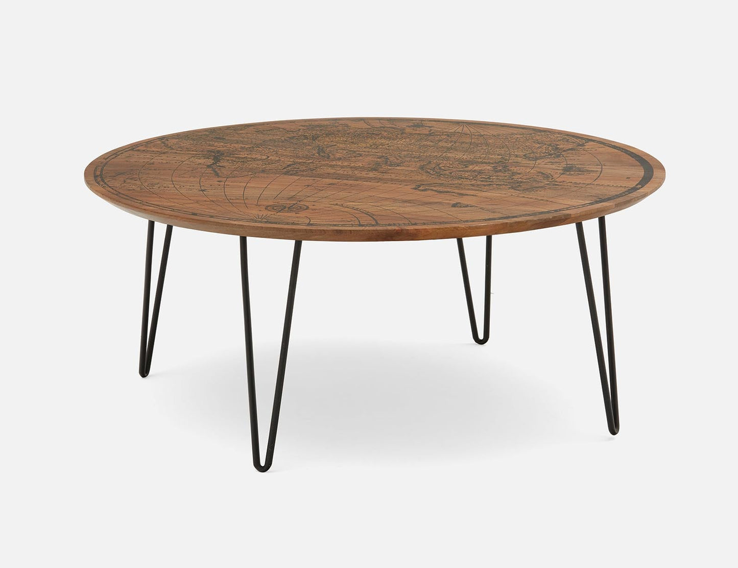 Medinia Map Print Round Coffee Table