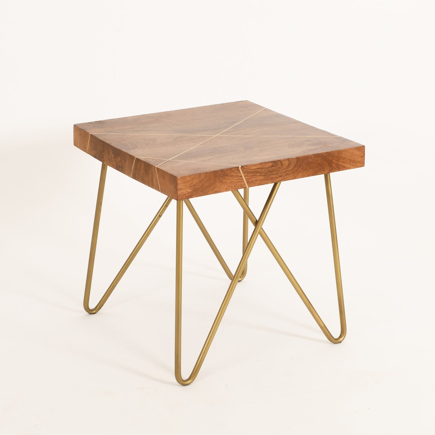 Rayos Brass Inlay End Table