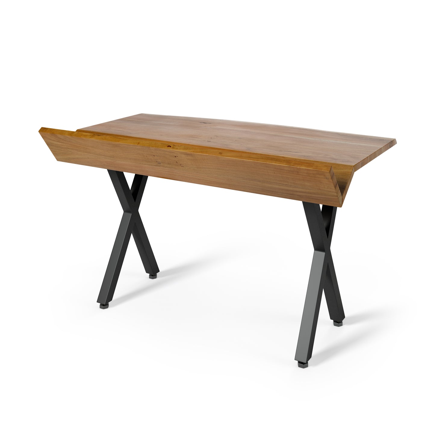 Asger Live Edge Desk with Open Trench Storage